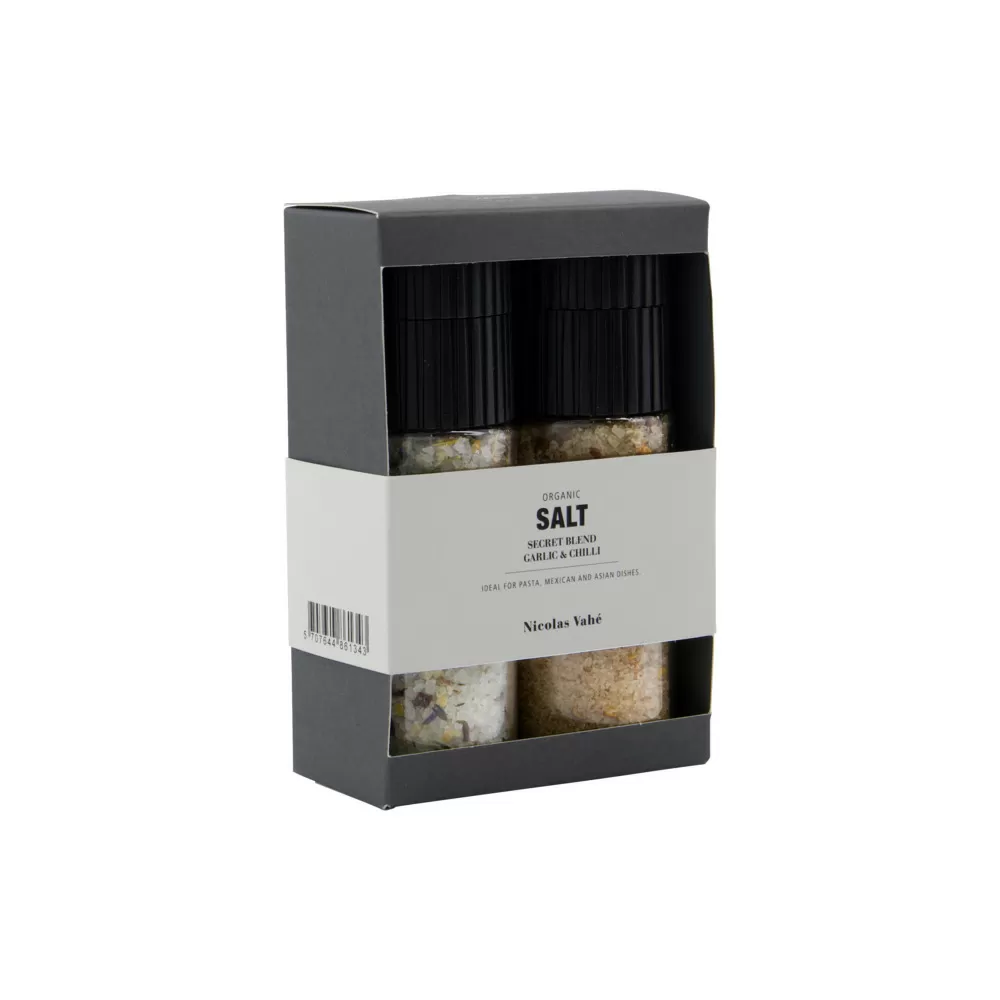 Nicolas Vahé Gaveæske Organic Secret blend & Salt, Garlic & Chilli - 2 stk