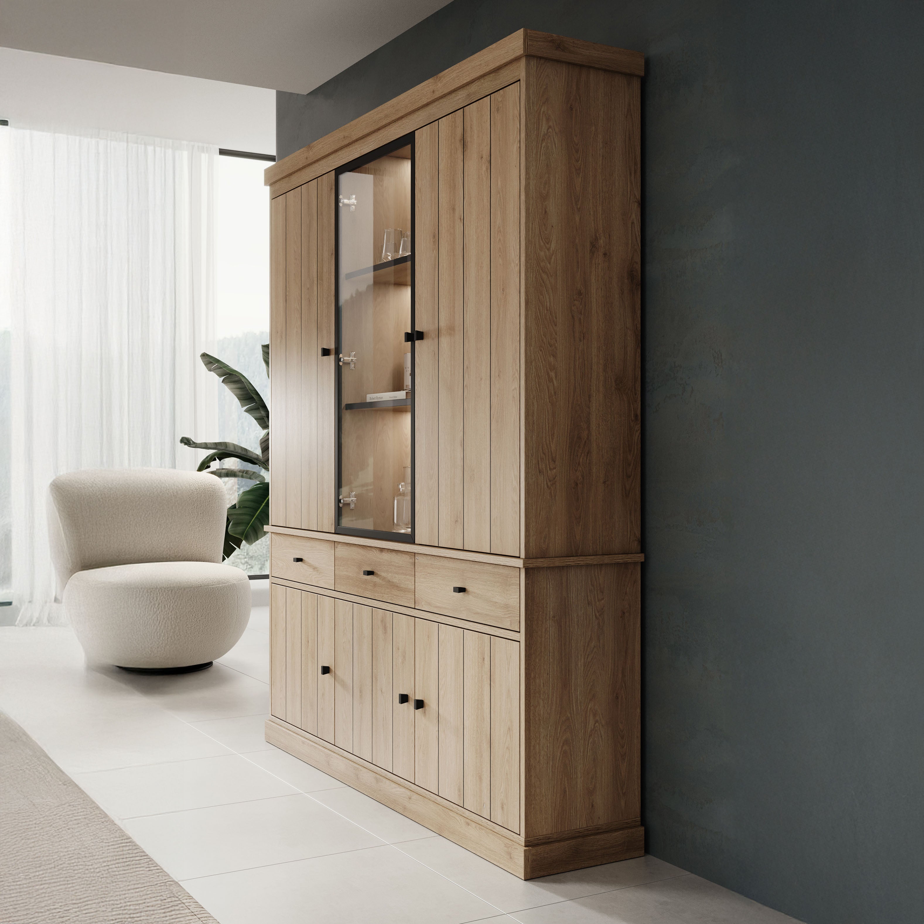 Vince 3 - Buffetkast - Eiken - 182x40x220 cm