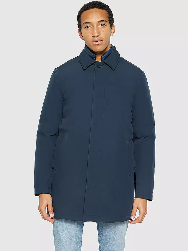 KNOWLEDGE COTTON APPAREL Mantel CLIMATE SHELL blau