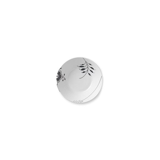 Royal Copenhagen Sort Mega Riflet Dyb Tallerken, Hvid, Ø17 cm