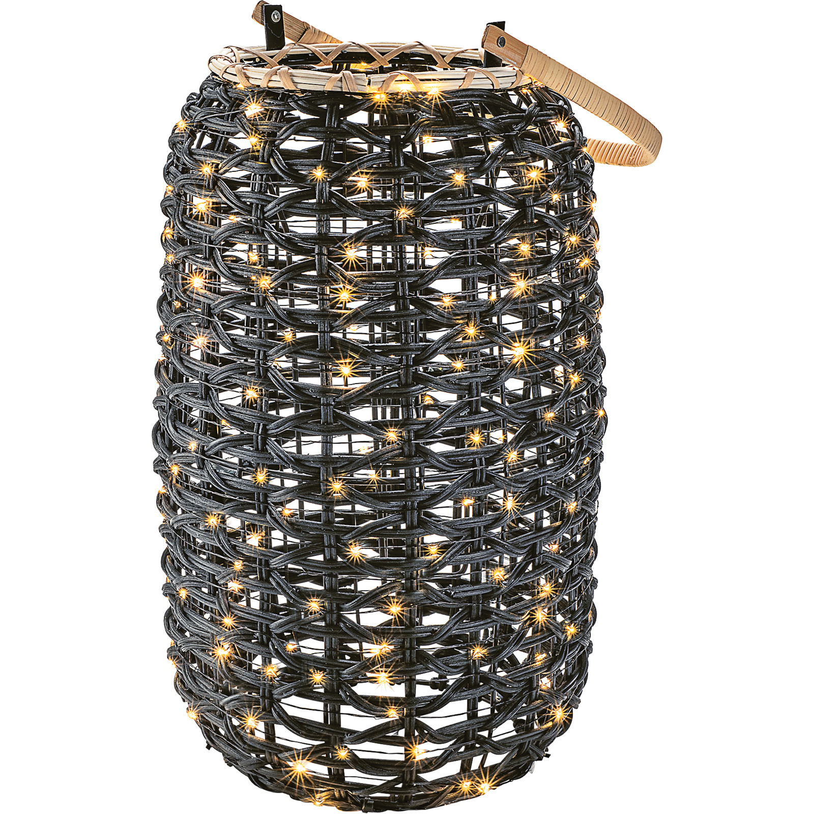 LED-Rattan-Laterne Ø 27 x 45 cm