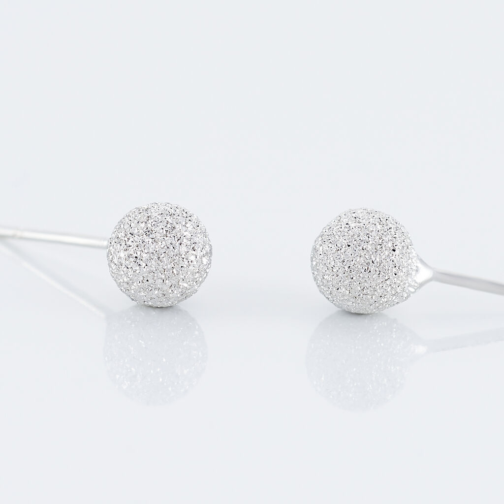 Boucles D'oreilles Puces Ayana Argent Blanc