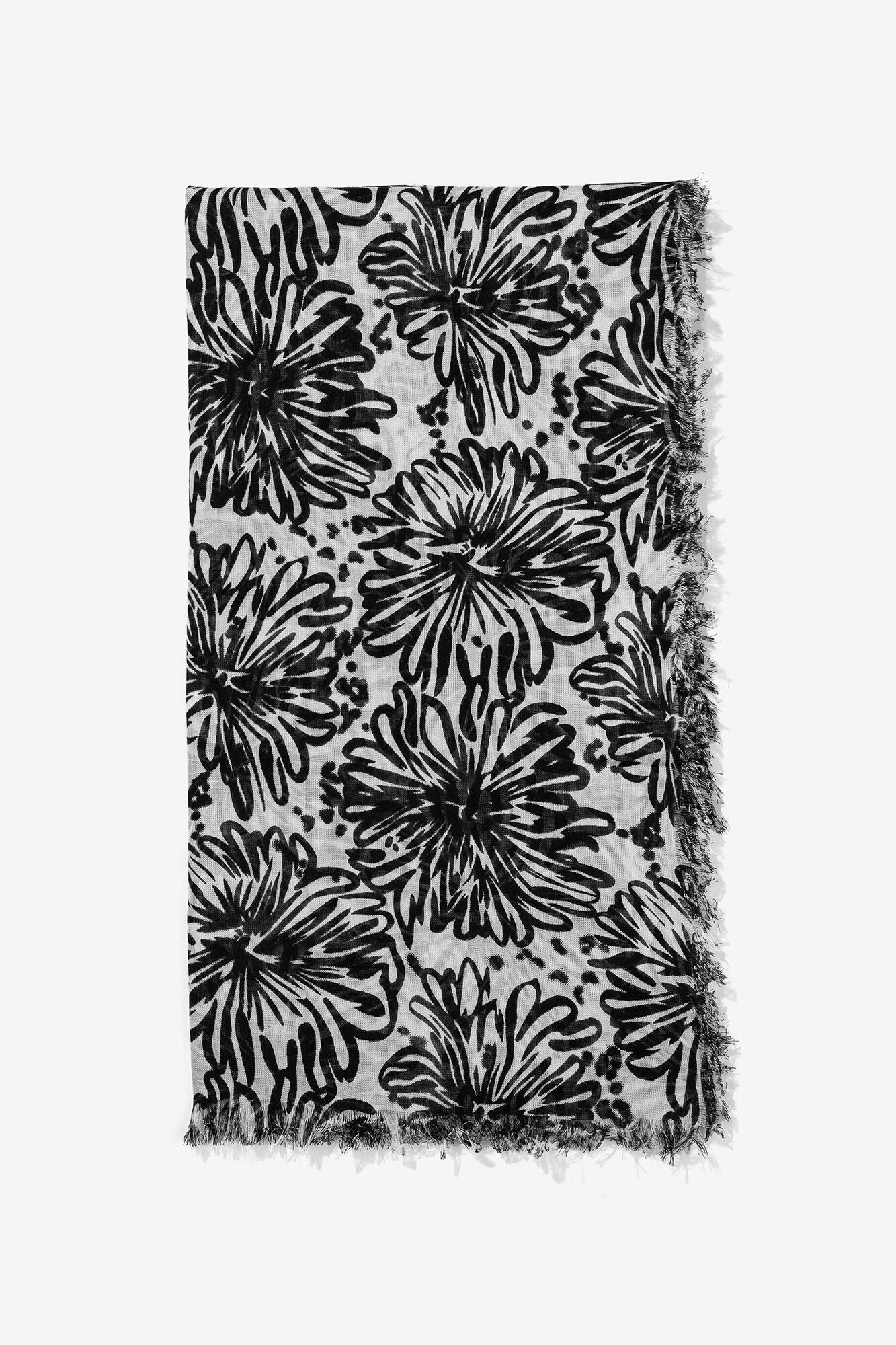 Pañuelo estampado retangular - preto