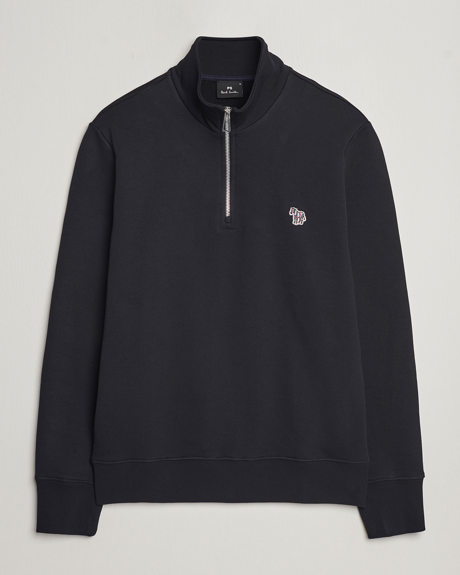 PS Paul Smith Zebra Organic Cotton Sweat Half Zip Black