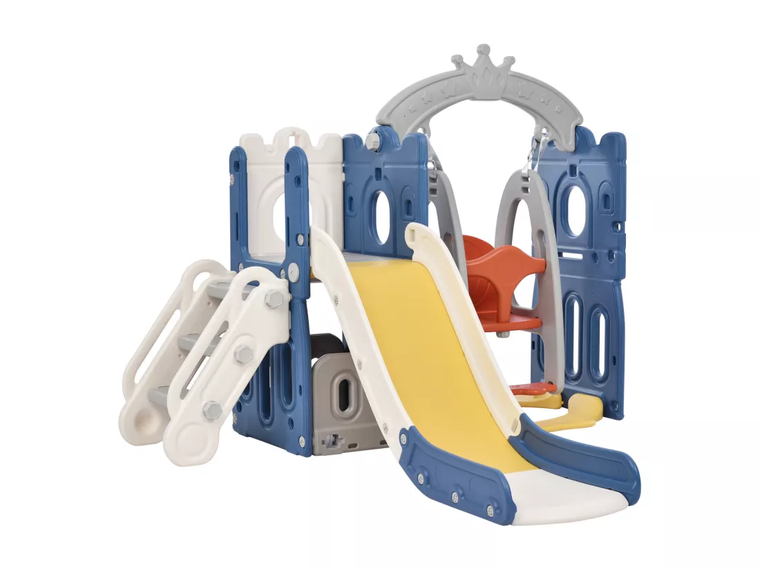 Toboggan et jeu d'escalade pour enfants, aire de jeux pour enfants 5 en 1, en polyéthylène haute densité