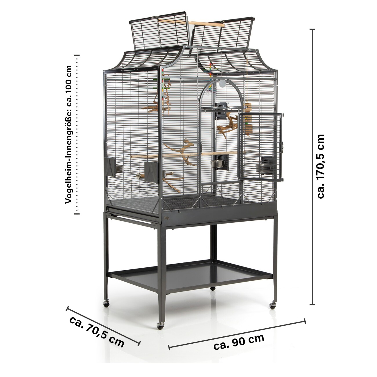 Montana Cages Vogelkäfig Madeira III dunkelgrau
