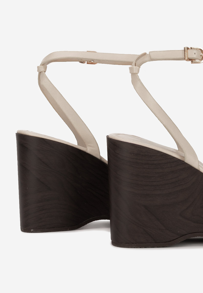 Sandales à plateforme beige Mirya