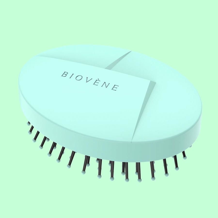 Biovène The Conscious™ Compact Detangling Brush Biodegradable Wet & Dry Brush Mint Green