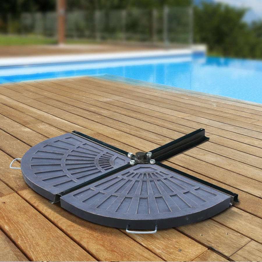 Outsunny Platten-Schirmständer mit Handgriff bronze