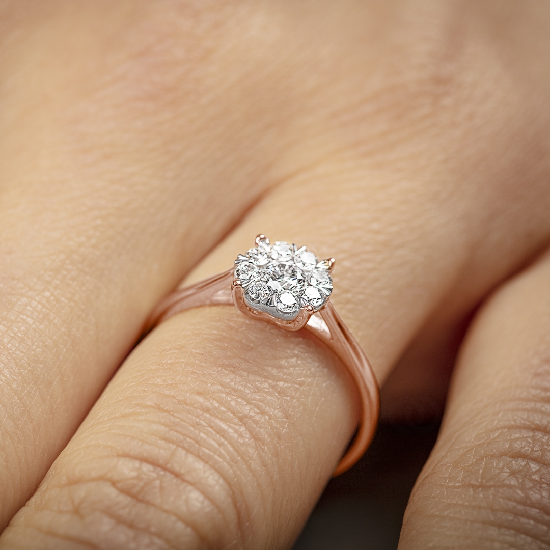 Verlobungsring 750/18 K Roségold mit Diamanten 0.40 ct H/si by CHRISTIAN