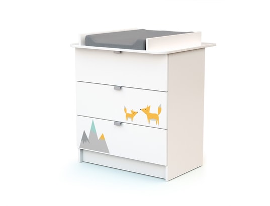 WEBABY - Meuble à langer Commode à langer - renard gris