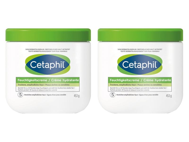Cetaphil Feuchtigkeitscreme 2 x 453 g Reichhaltige Creme spendet 48 Stunden intensive Feuchtigkeit