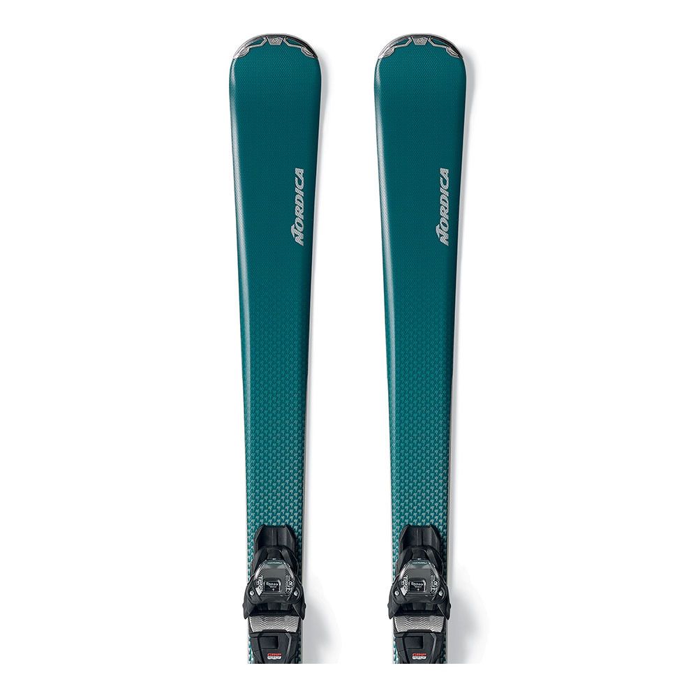 Nordica BELLE 75 - Skis all mountain + Fixatons TP2 COMPACT 10 FDT black/anthracite Femme turquoise/blanc/noir/anthracite