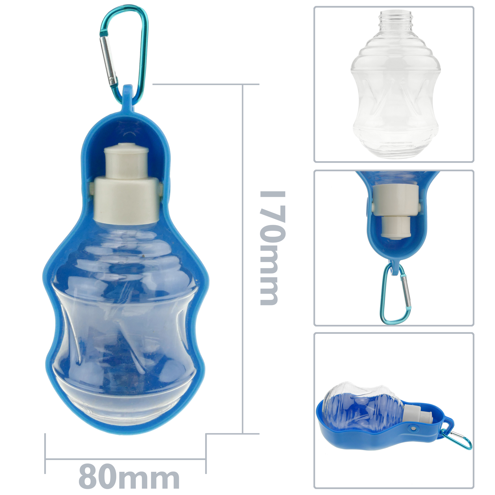 Garrafa de água portátil para cães, 250ml. Garrafa de água para viagens com animais de estimação.