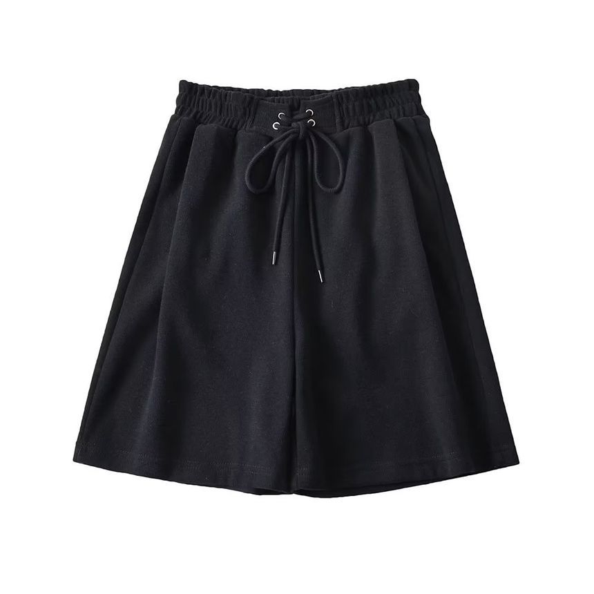 Osion - Hoge taille effen wijde joggingbroek