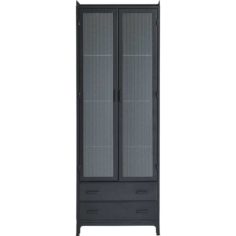 Vitrine haute Emil en métal H 212 cm, noir