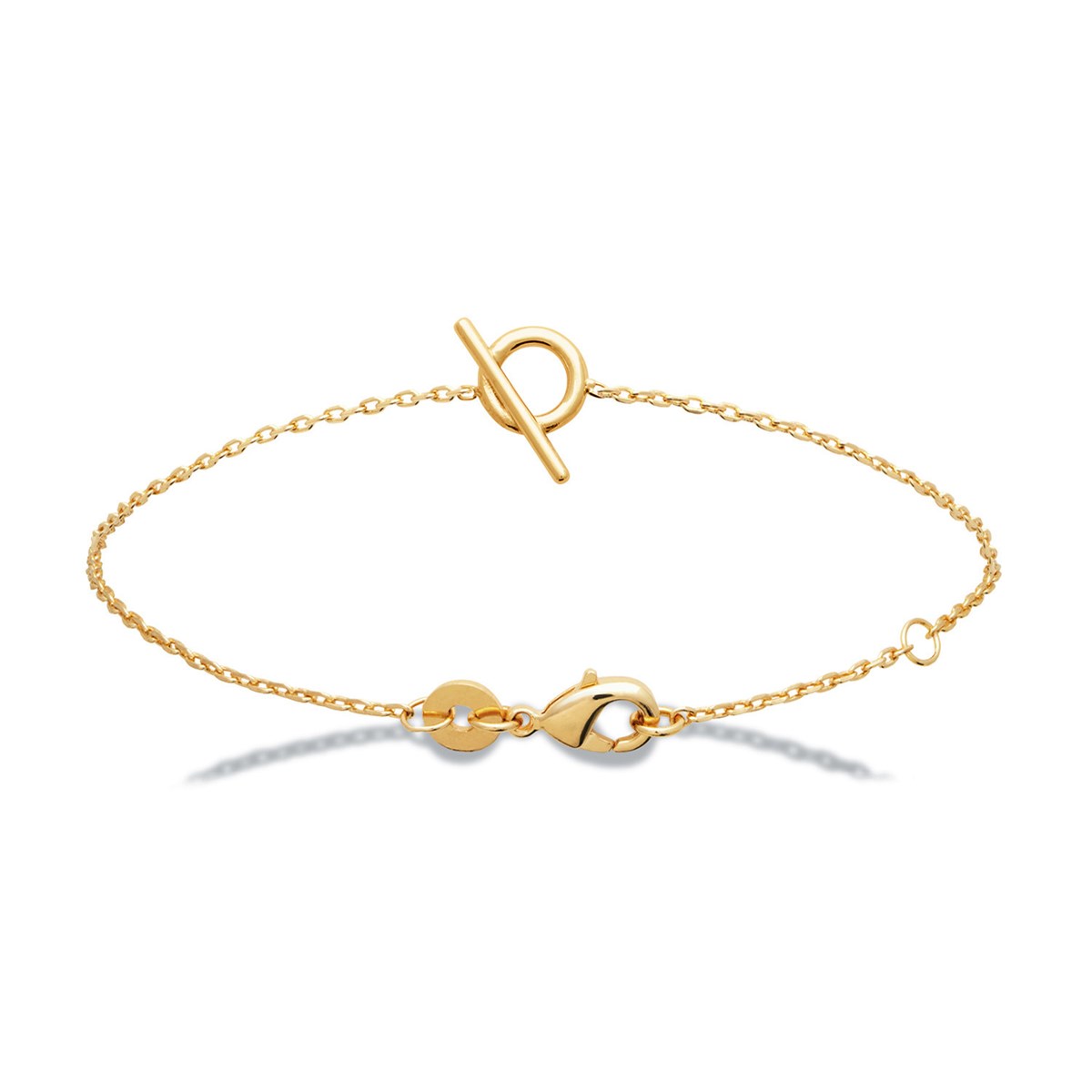 Bracelet Brillaxis plaqué or anneau barré