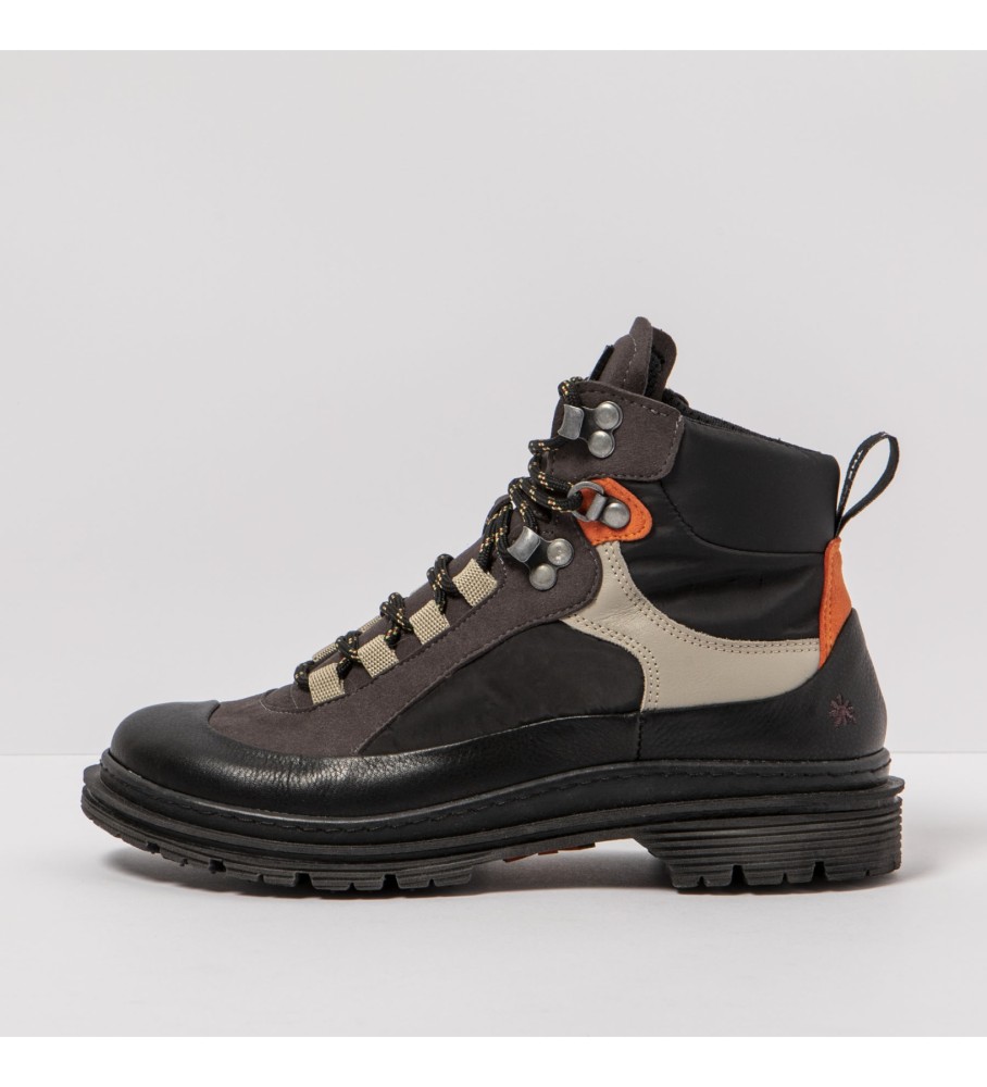 Botas de tornozelo Art em couro preto