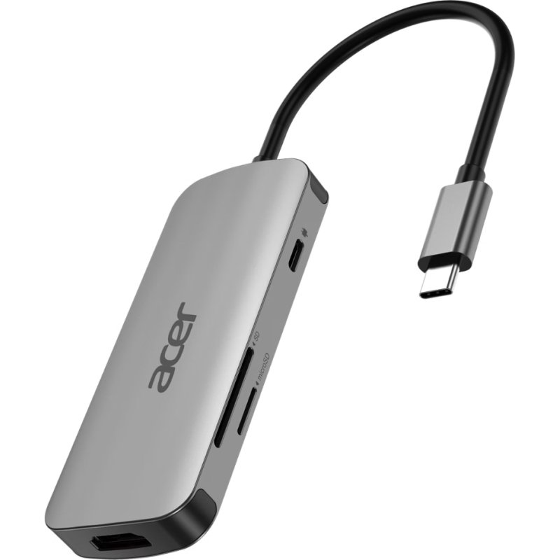 Acer 7in1 Type C Dongle Avec fil USB 3.2 Gen 1 (3.1 Gen 1) Type-C Argent