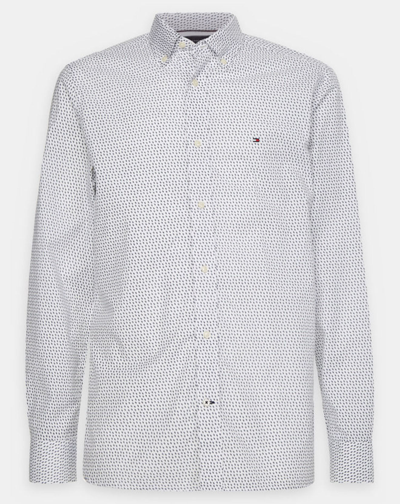 Tommy Hilfiger Chemise droite Soft Micro imprimée blanc/bleu