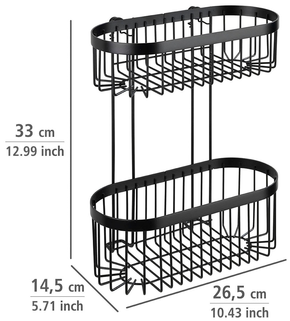 WENKO Wandregal »Classic Plus Black« 2 Etagen