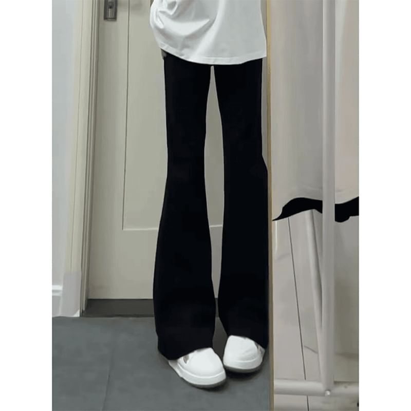 Chuoku - Hoge taille effen uitlopende broek