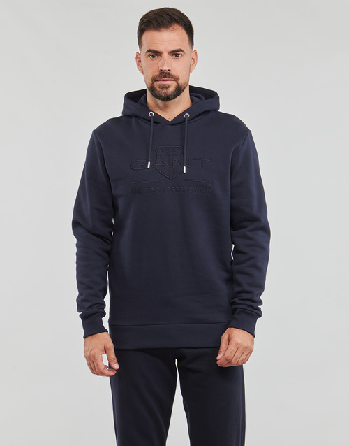 Gant - REG TONAL SHIELD HOODIE - Marine