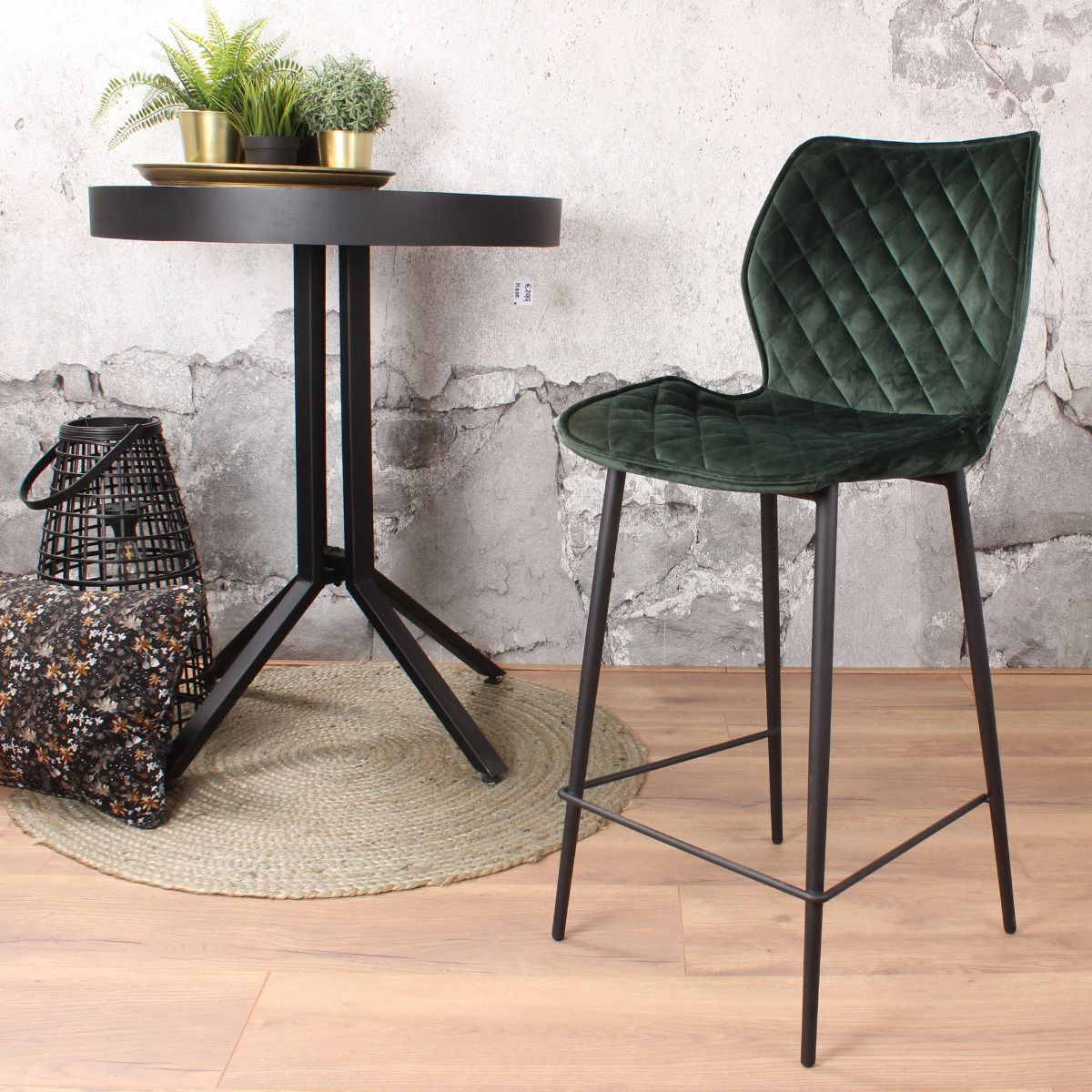 DS4U - Ruby barkruk velvet 66 cm groen