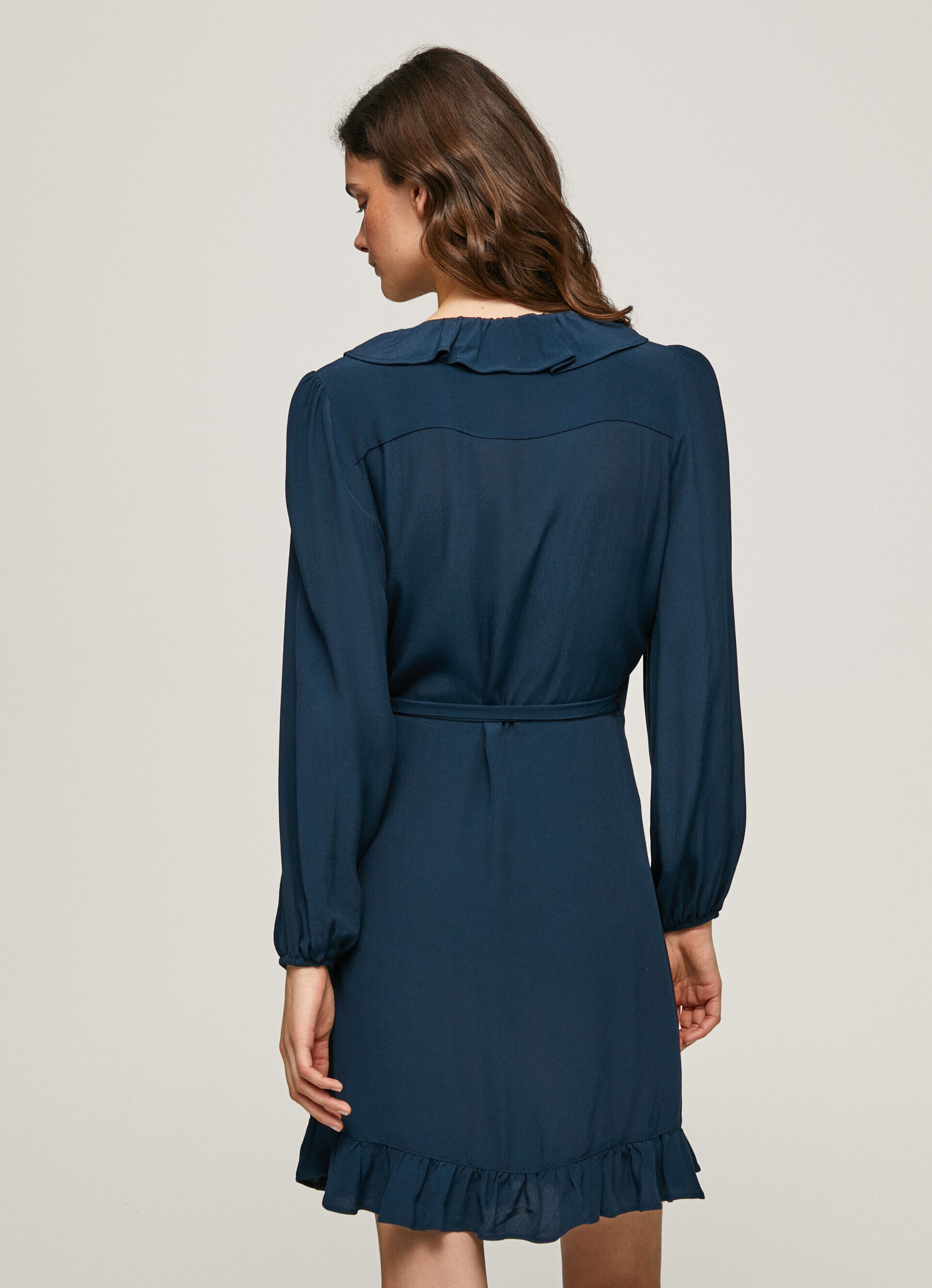 VESTIDO CURTO ENVOLVENTE ESHA - azul dulwich