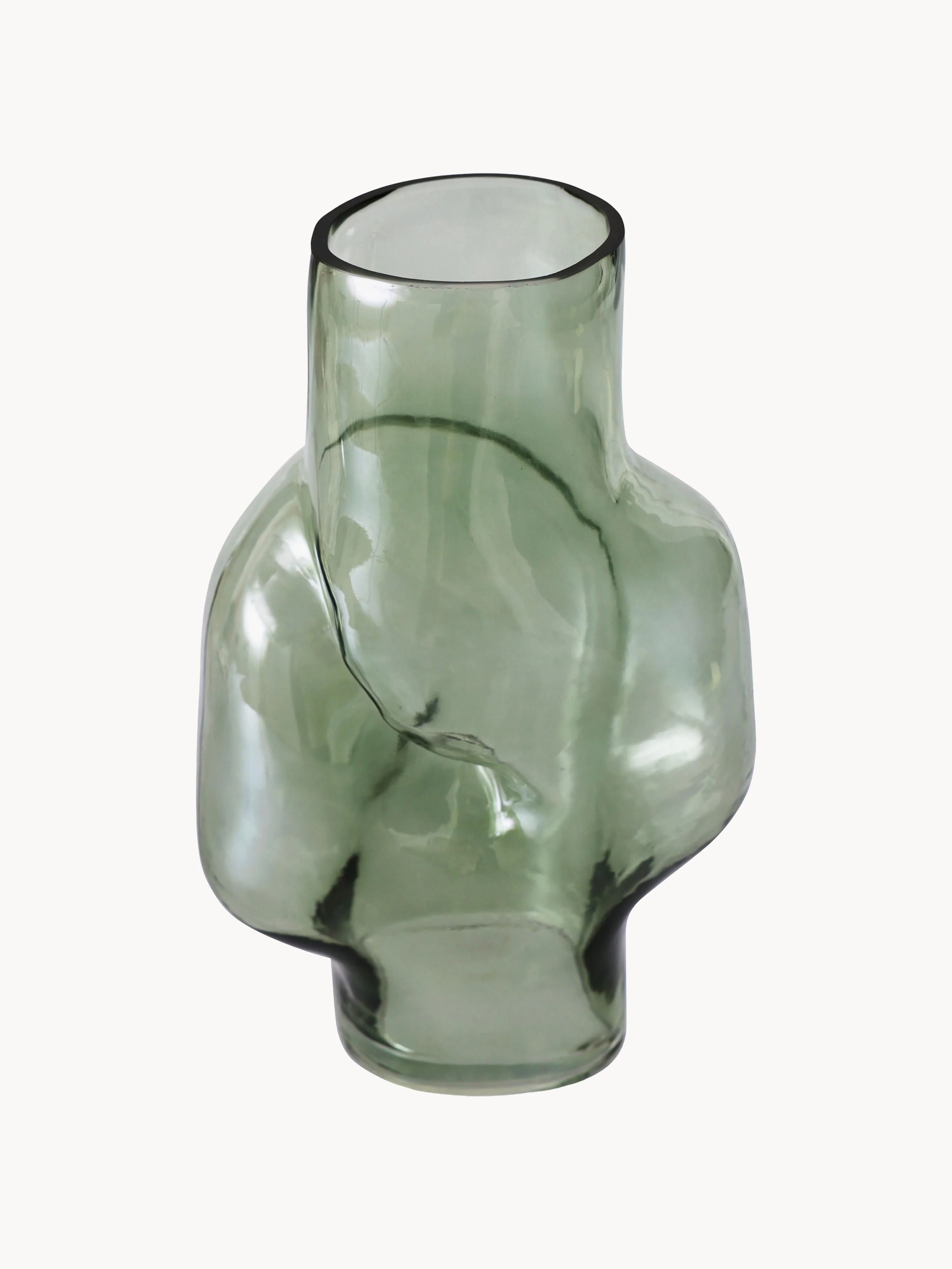 Handgemaakte glazen vaas Gleam, H 32 cm