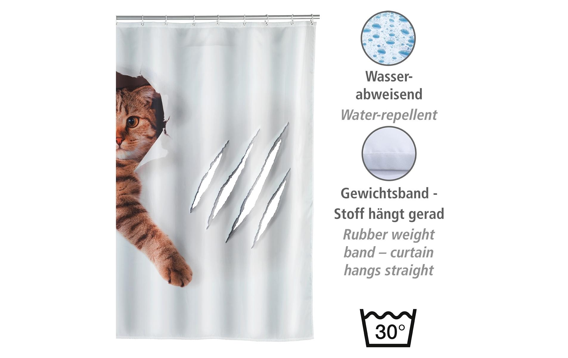 Duschvorhang Cute Cat 180 x 200 cmPflegeleichter Badevorhang