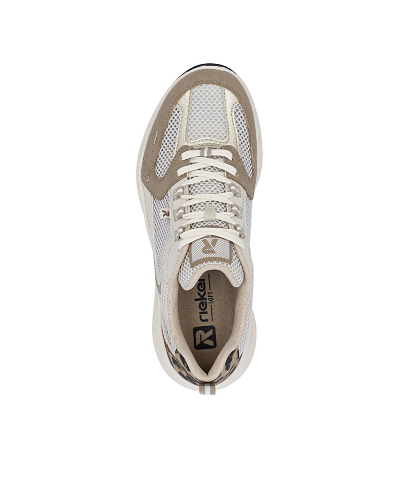 Rieker Dame sneakers - Beige/leo