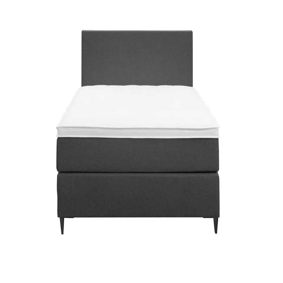 Boxspring Liv egaal - antraciet - 90x200 cm - slanke poot