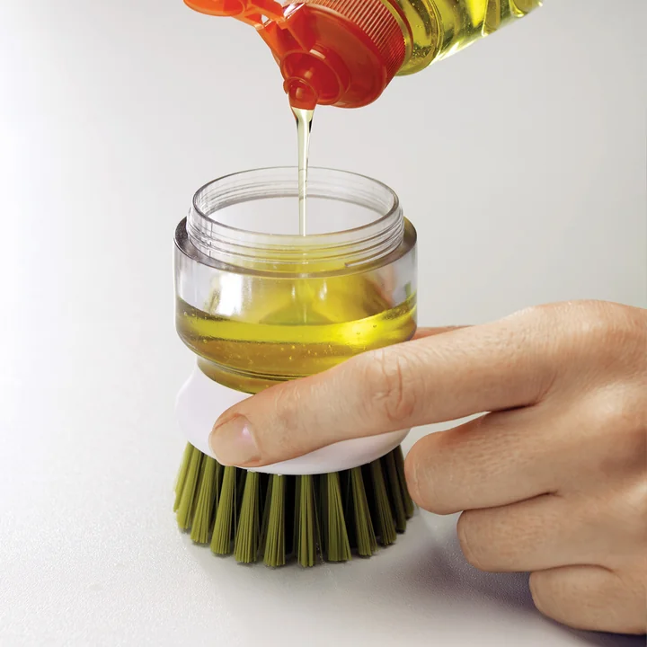 Joseph Joseph - Palm Scrub Spülbürste mit Spülmittelspender, grau