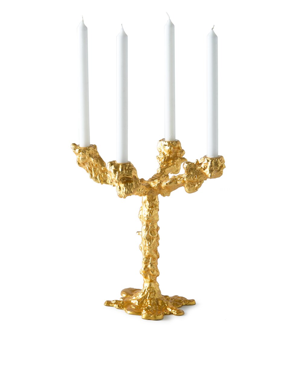 POLSPOTTEN  Drip lysestage, guld - 4-arme