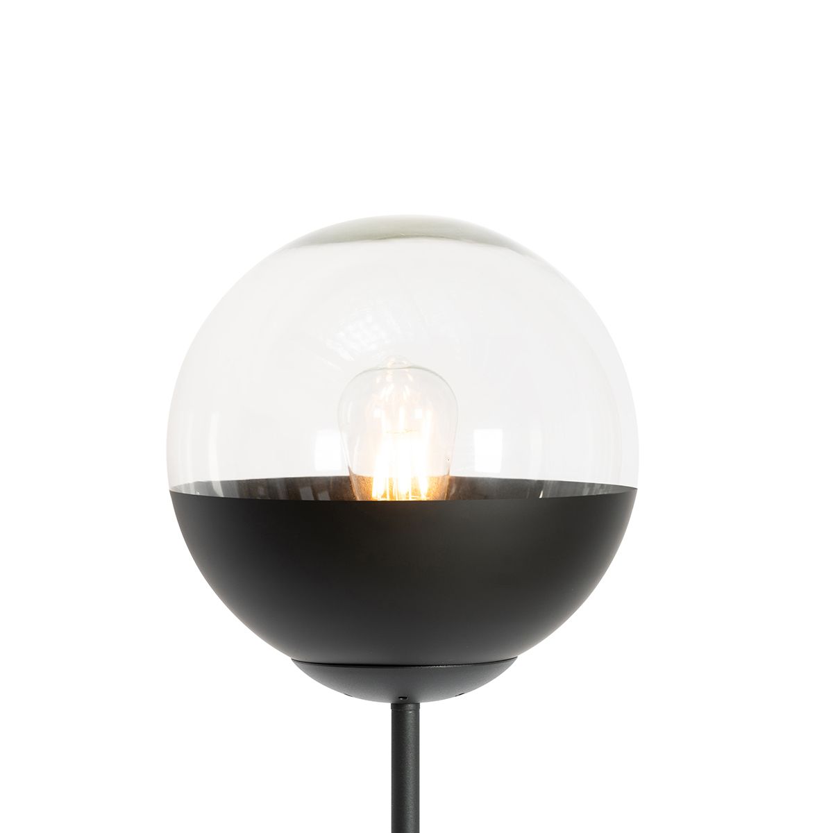Retro vloerlamp zwart met helder glas - Eclipse