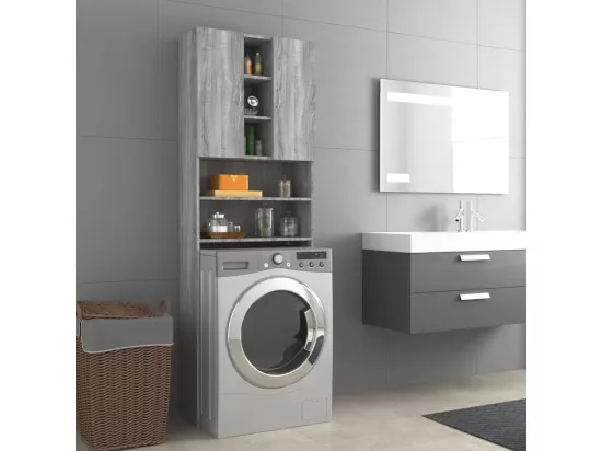 Meuble pour machine à laver Sonoma gris 64x25,5x190 cm