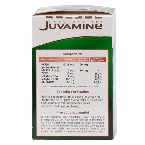 Juvamine para queda de cabelo, 30 comprimidos