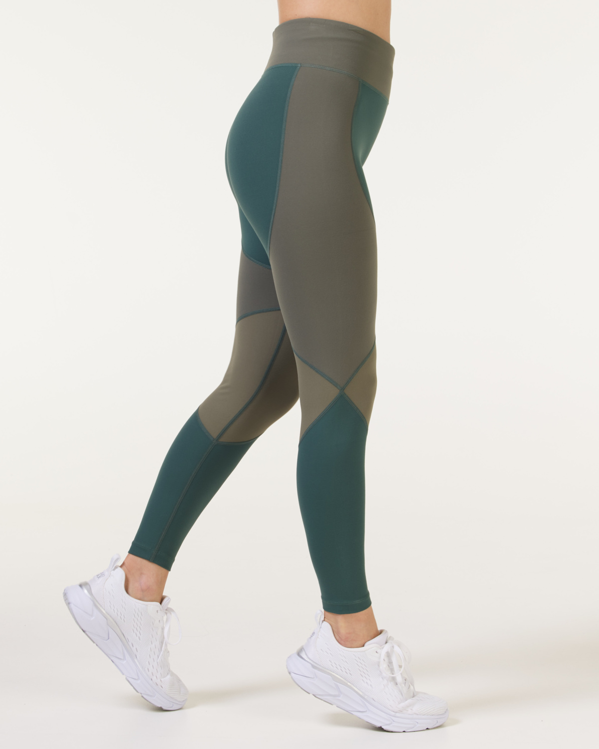 LEVITY Fast Track Block Tights Green\Grey
