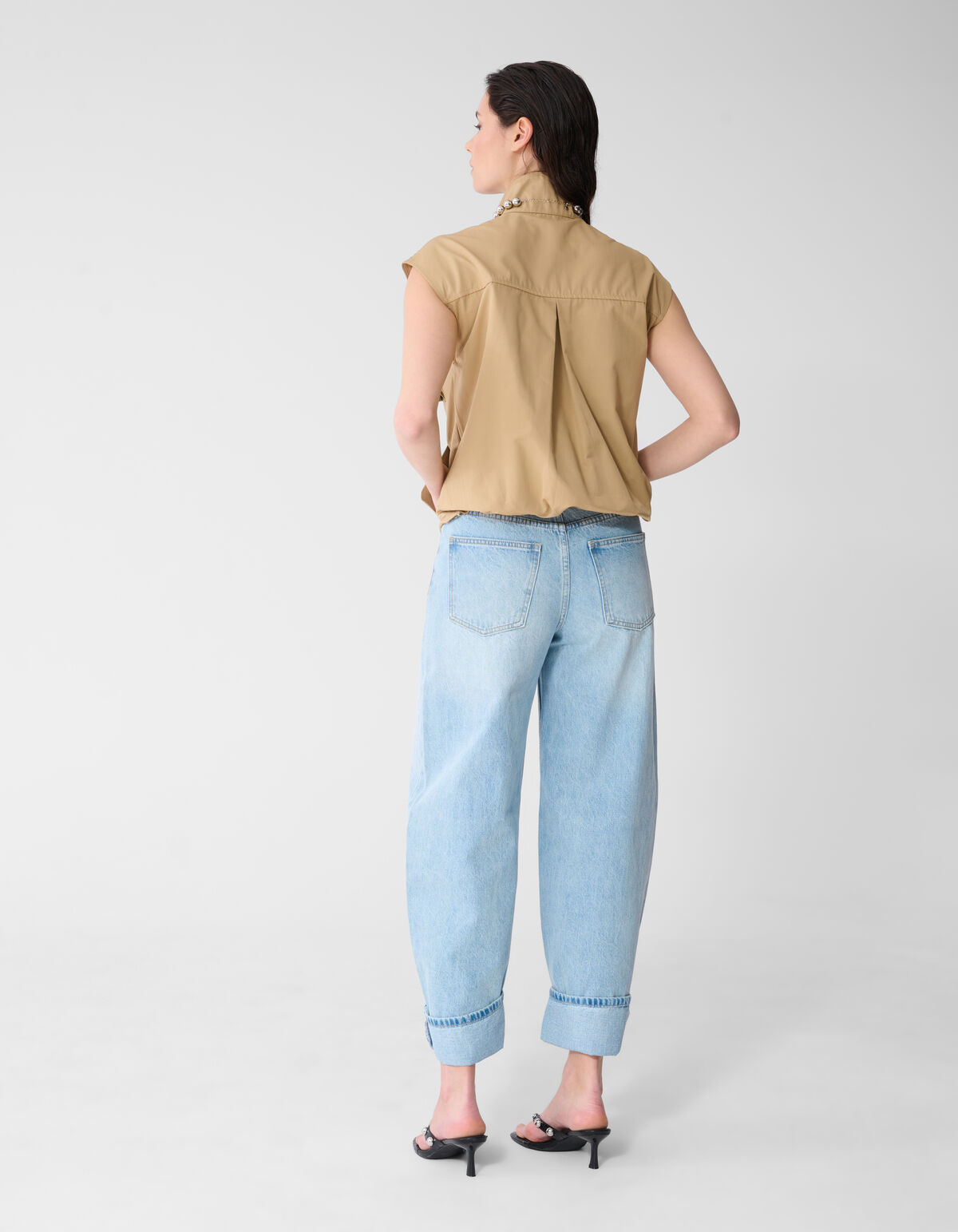 Sleeveless Cargo Jack Beige