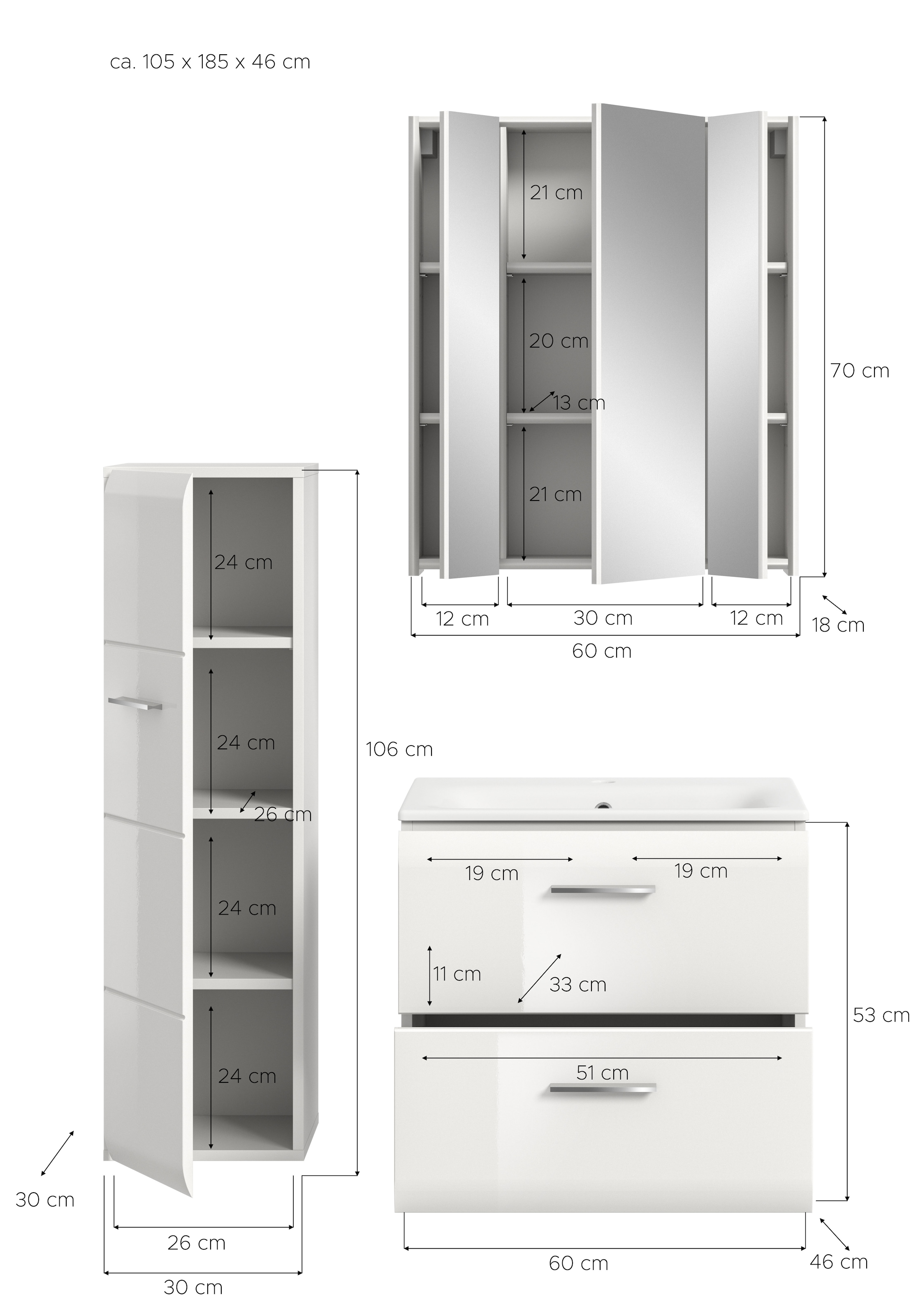 INOSIGN Badezimmer-Set Set, 4 Stk. tlg.