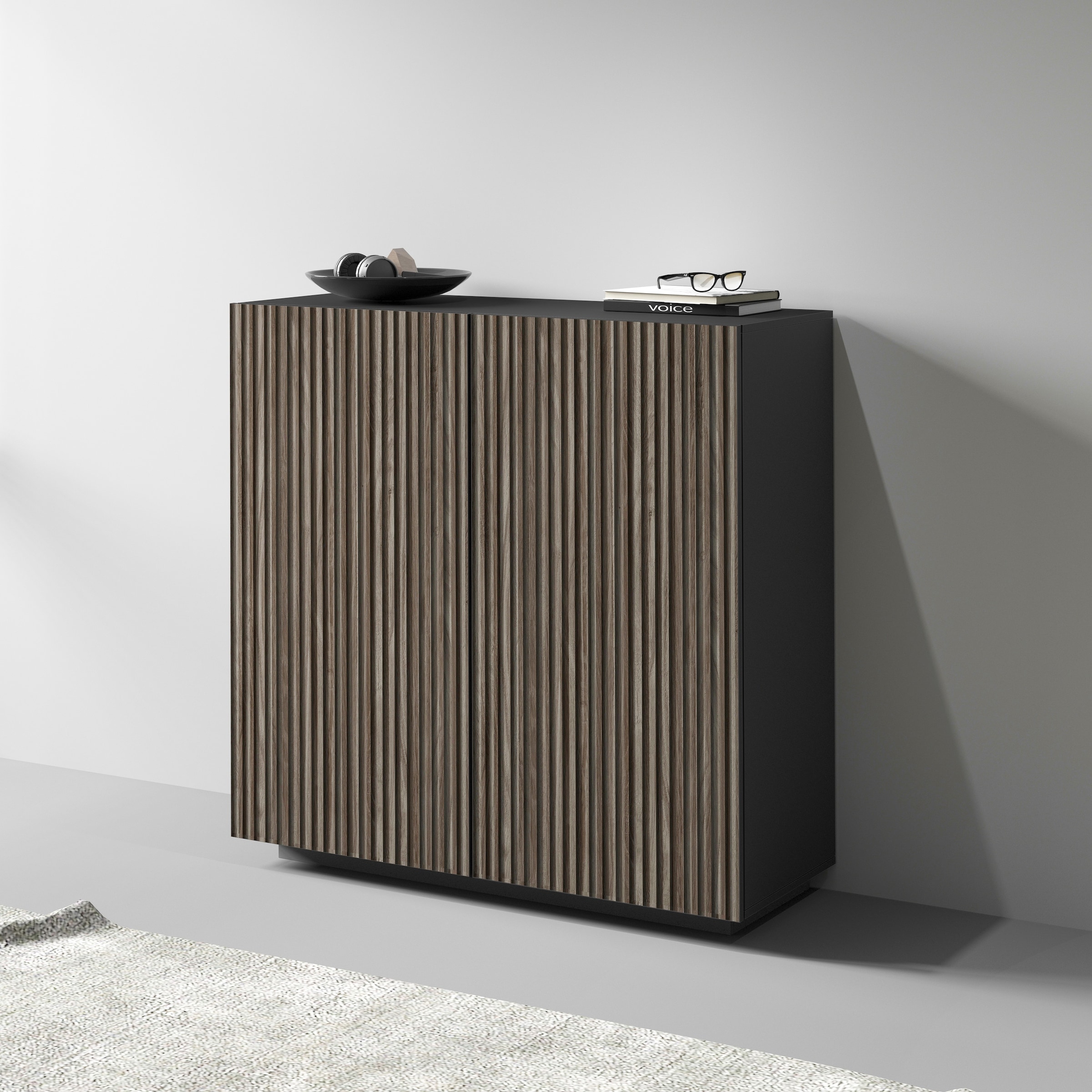 INOSIGN Highboard »Vega,Highboard,Kommode,120 cm« mit 2 Türen,Fronten mit  Rillen-Optik