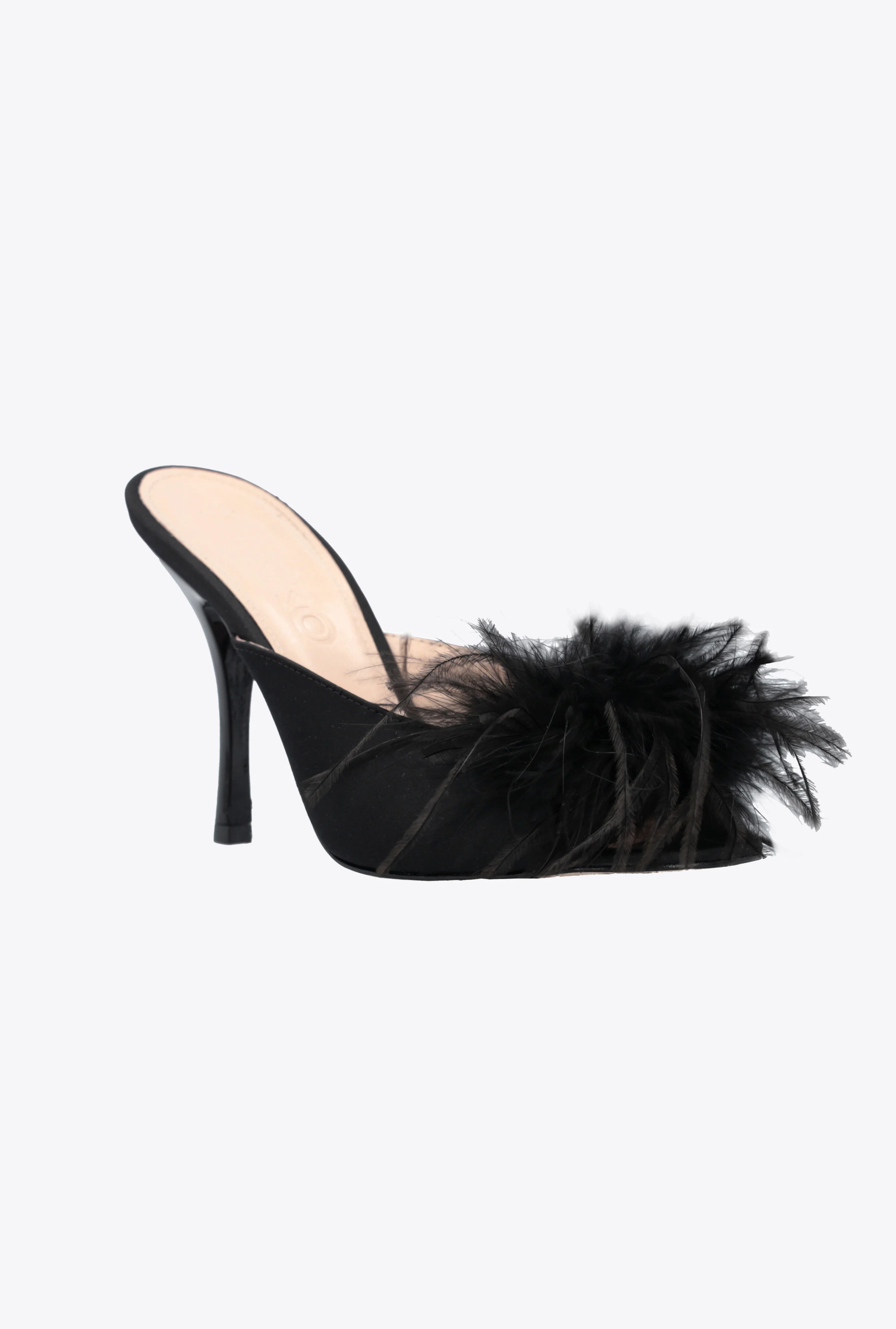 Mules à plumes | Noir