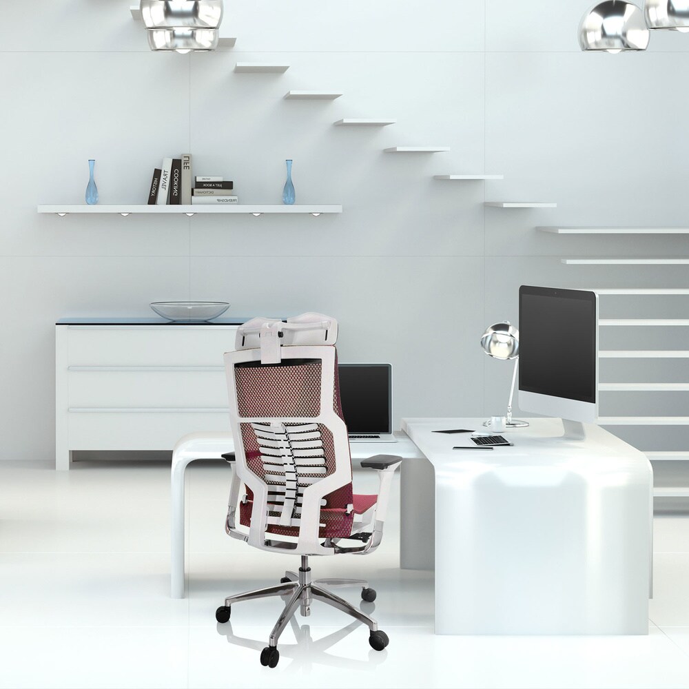 High End Bürostuhl POFIT WHITE I Netzstoff mit Armlehnen hjh OFFICE