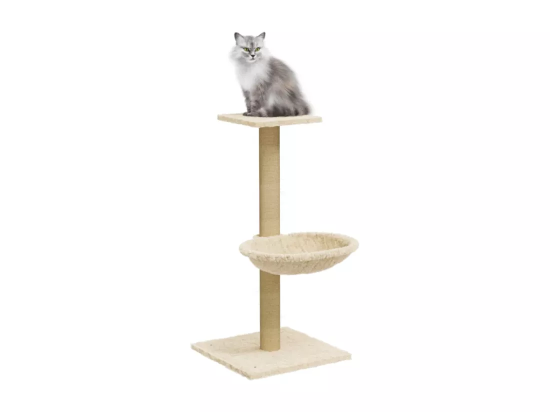 Arbre à chat avec griffoir en sisal Crème 74 cm