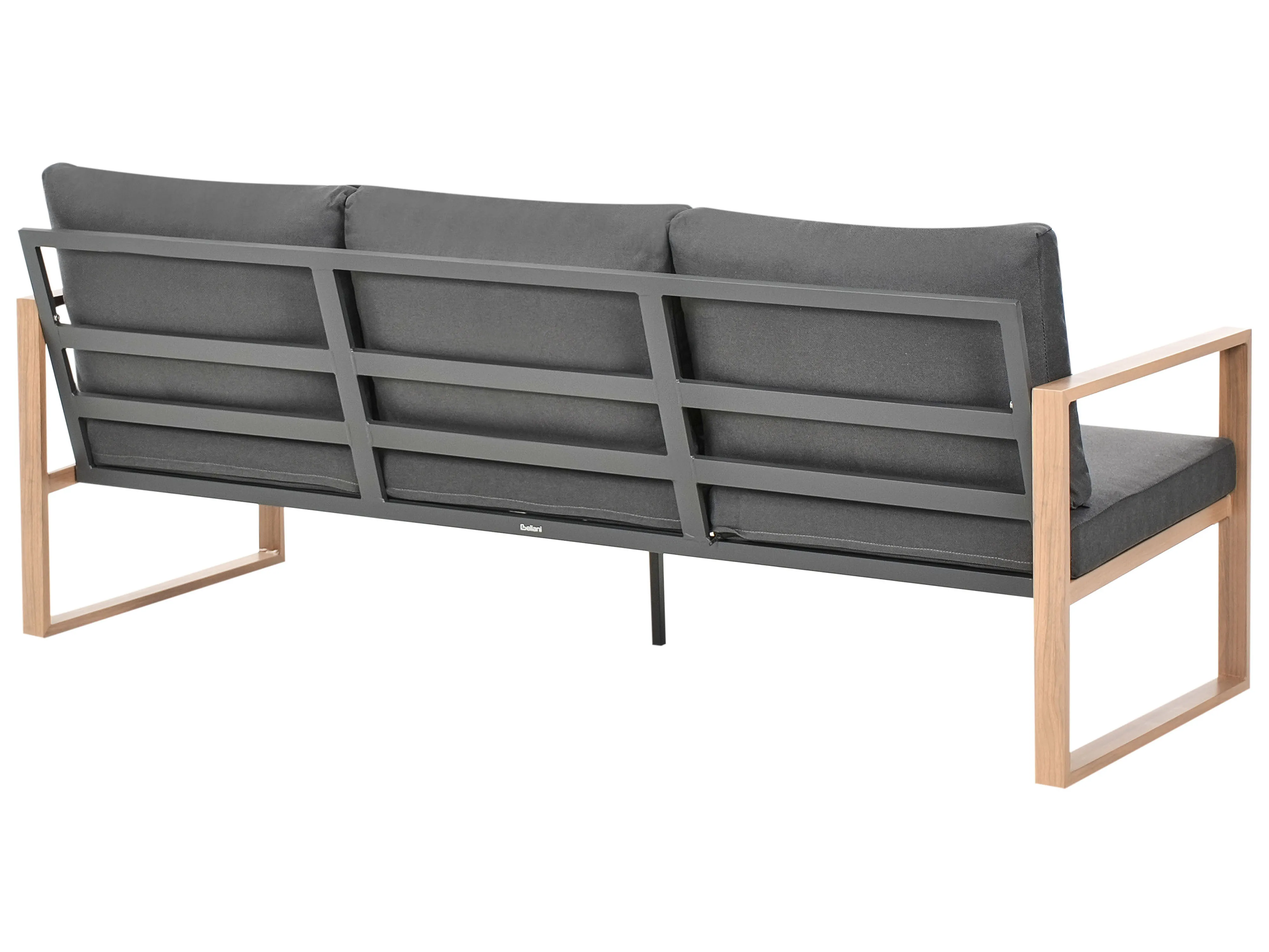 Loungeset met tafel 5-zits GELSO Metaal Donkergrijs