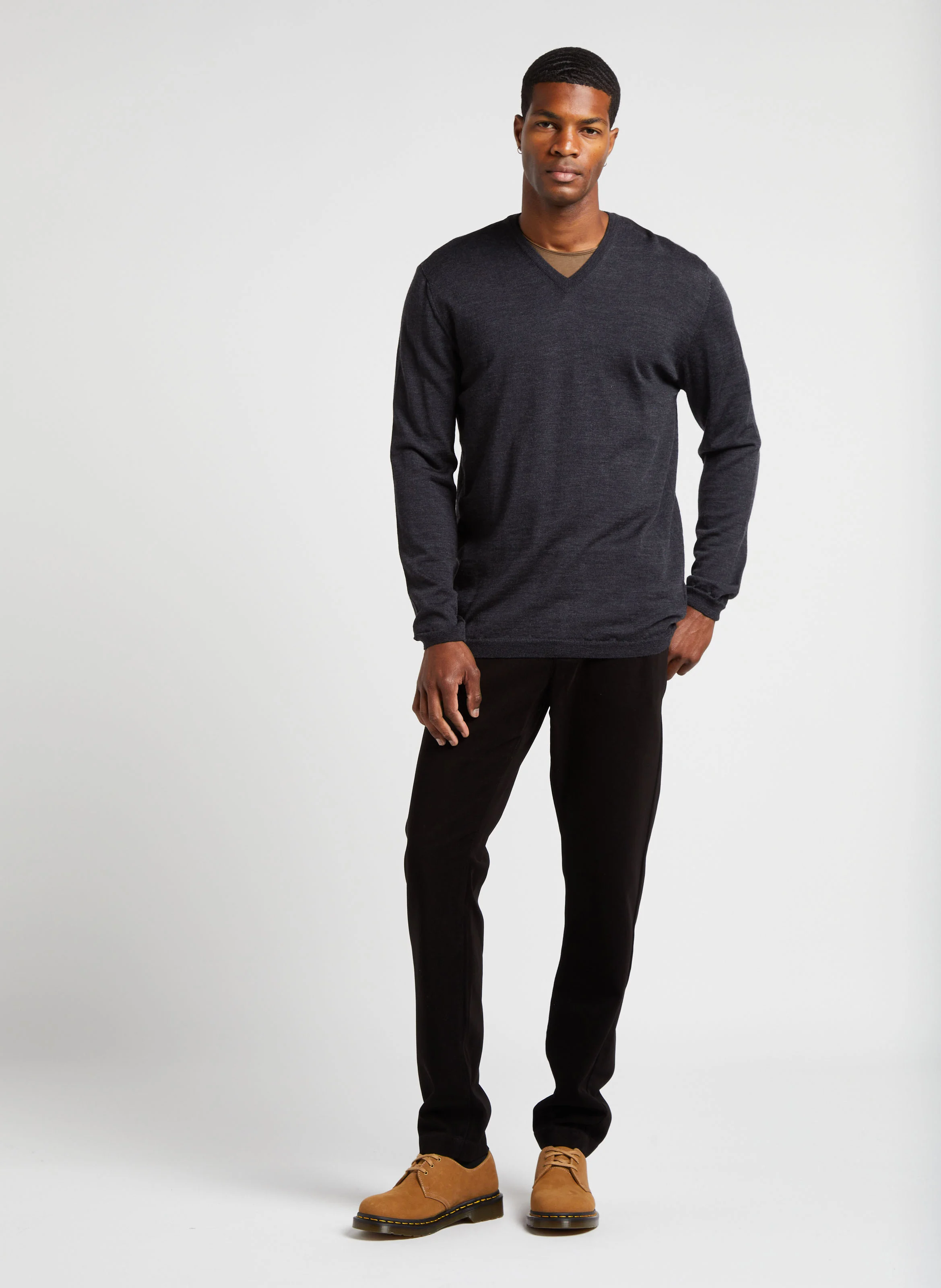 Pantalon slim velours | Noir