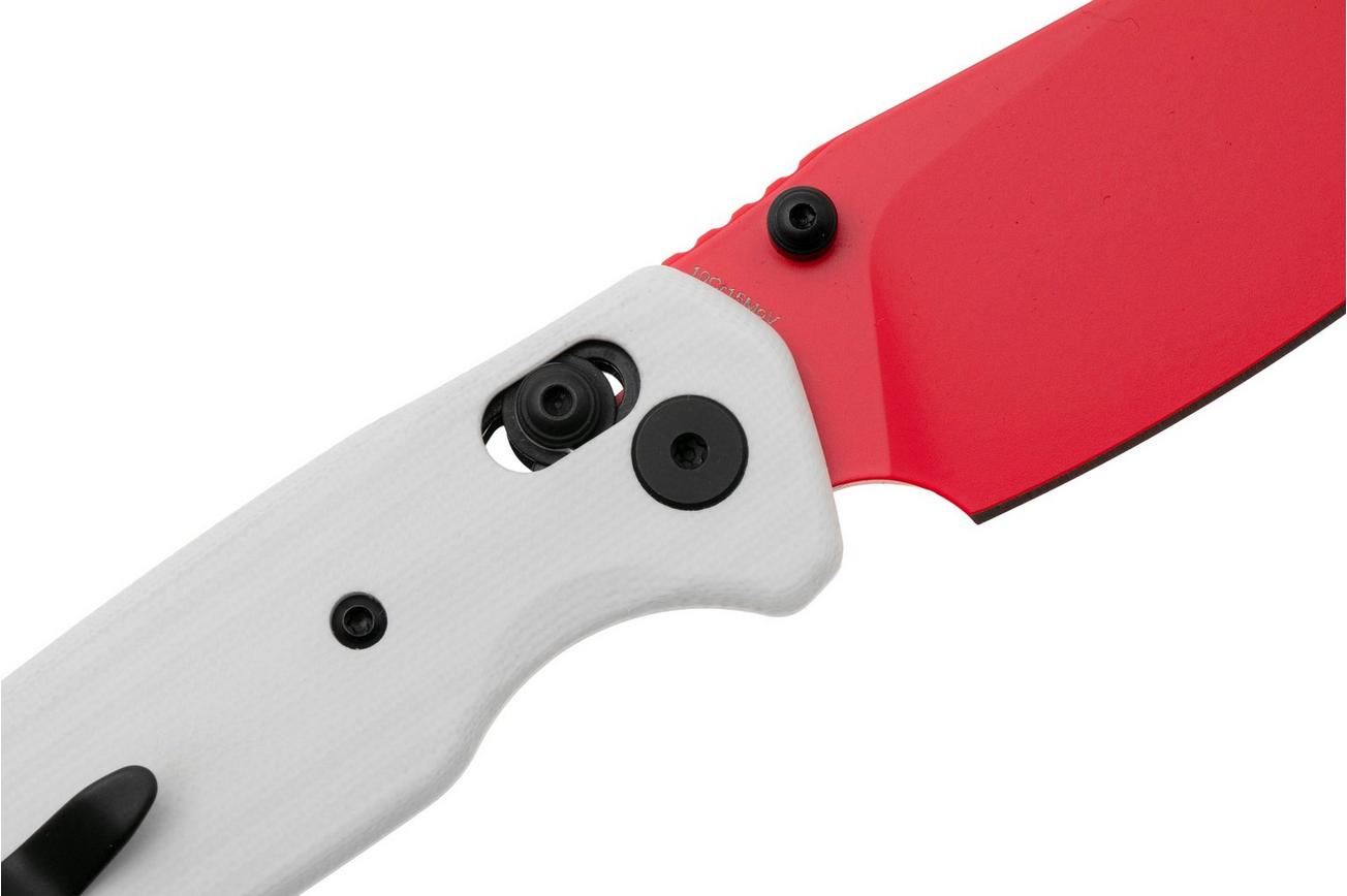 Bestechman Cicada's Wing BMK06G Red Coated 10Cr15MoV, White G10, zakmes