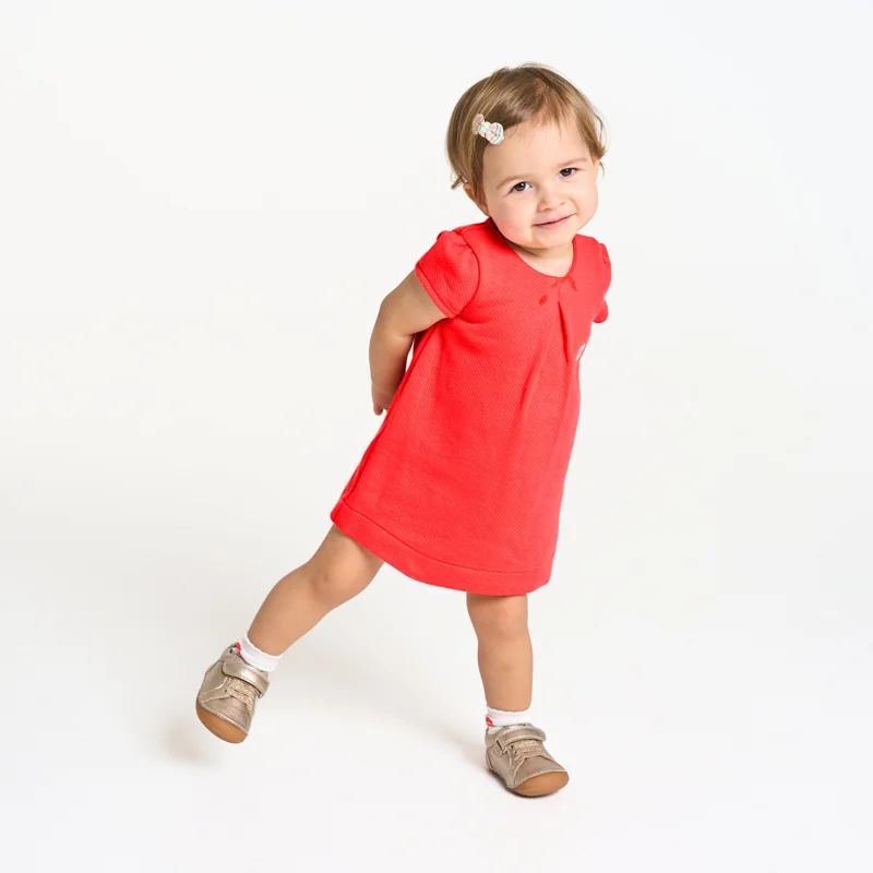 Robe molleton rose bébé fille Rouge