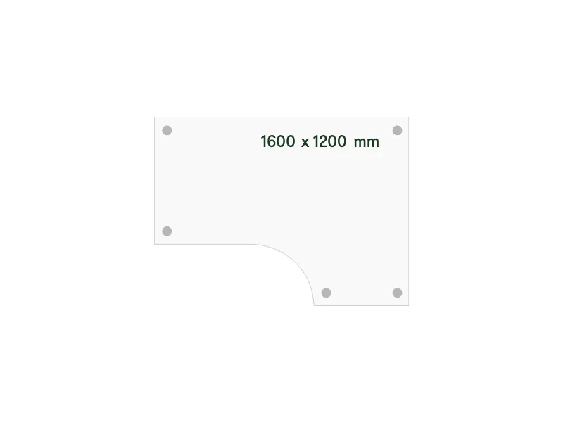 Skrivebord DNA 1600x1200mm hvid højre bordplade